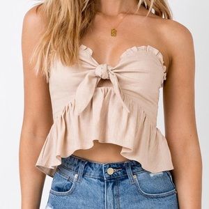 Princess Polly THE KAIYA TOP BEIGE